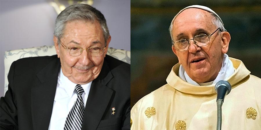 Raul Castro e papa Francesco